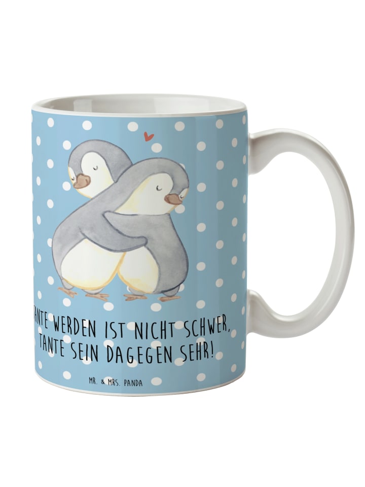 Kaffeebecher Tolle Tante mit Spruch in Blau Pastell