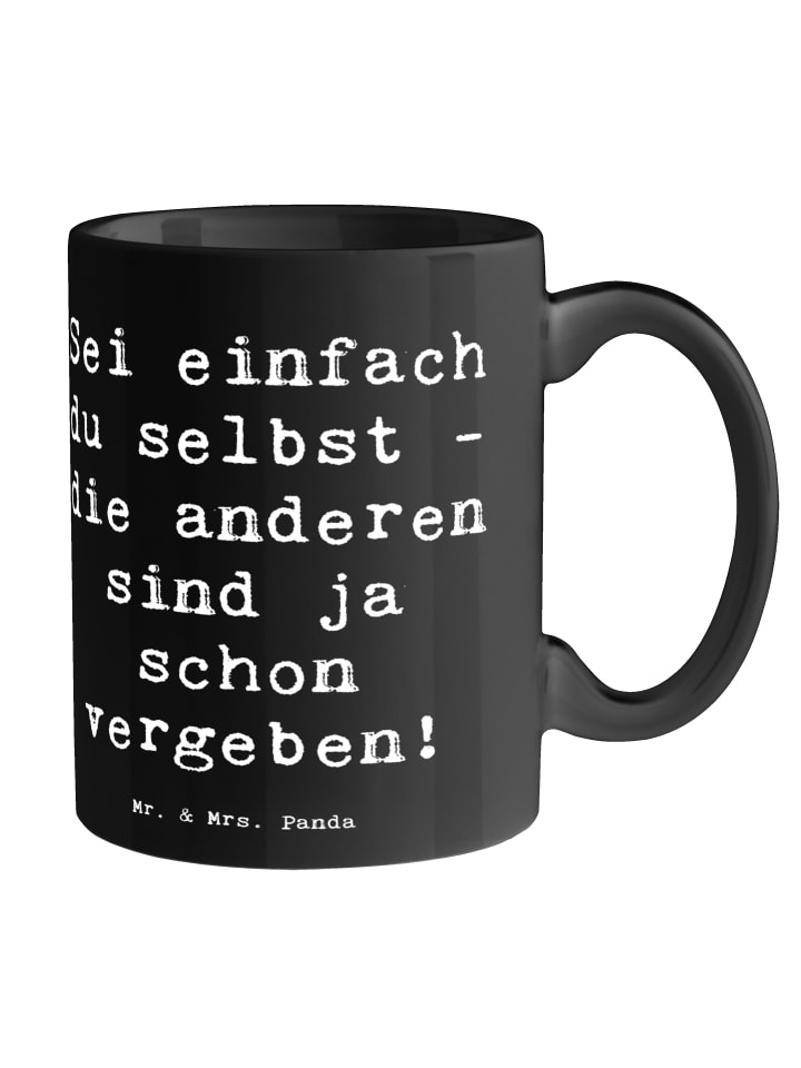Tasse Selbstakzeptanz Einzigartig mit Spruch in Schwarz