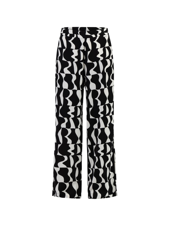 Damen Stoffhose in Schwarz Weiss
