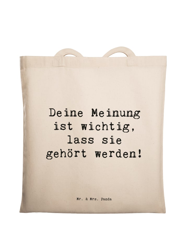 Tasche Spruch Mutig zu seinen Meinungen stehen ... in Creme