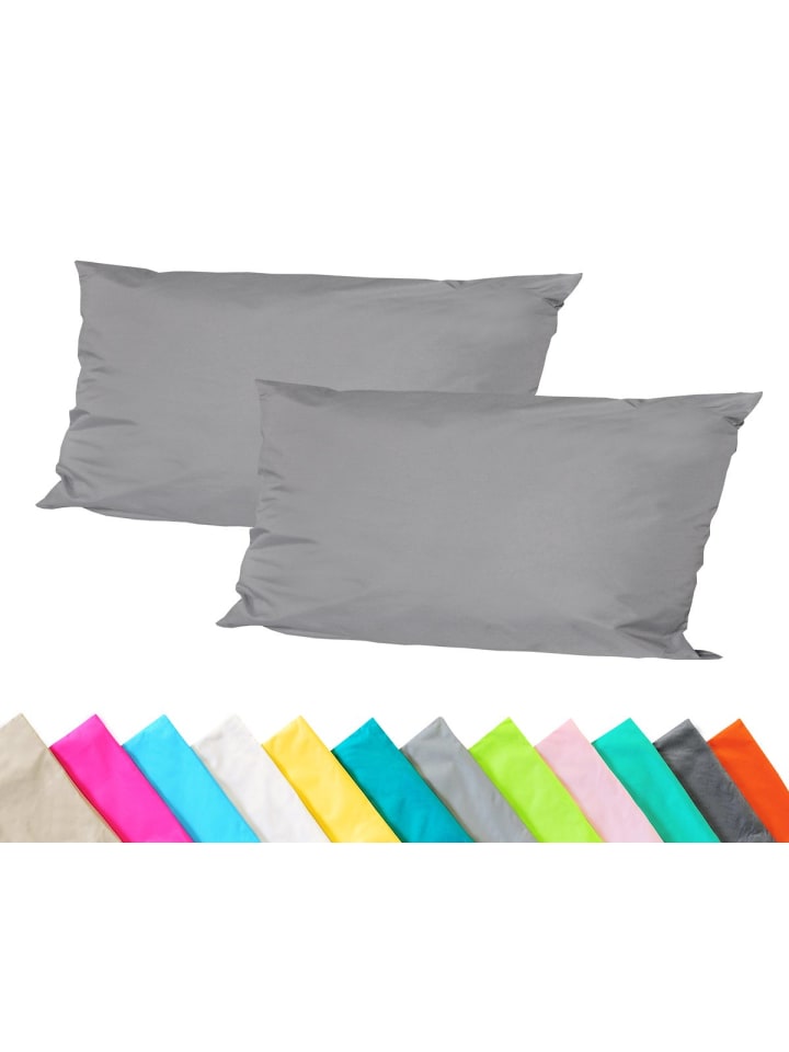 2er Set Outdoor Kissenhülle 30x50cm in Grau