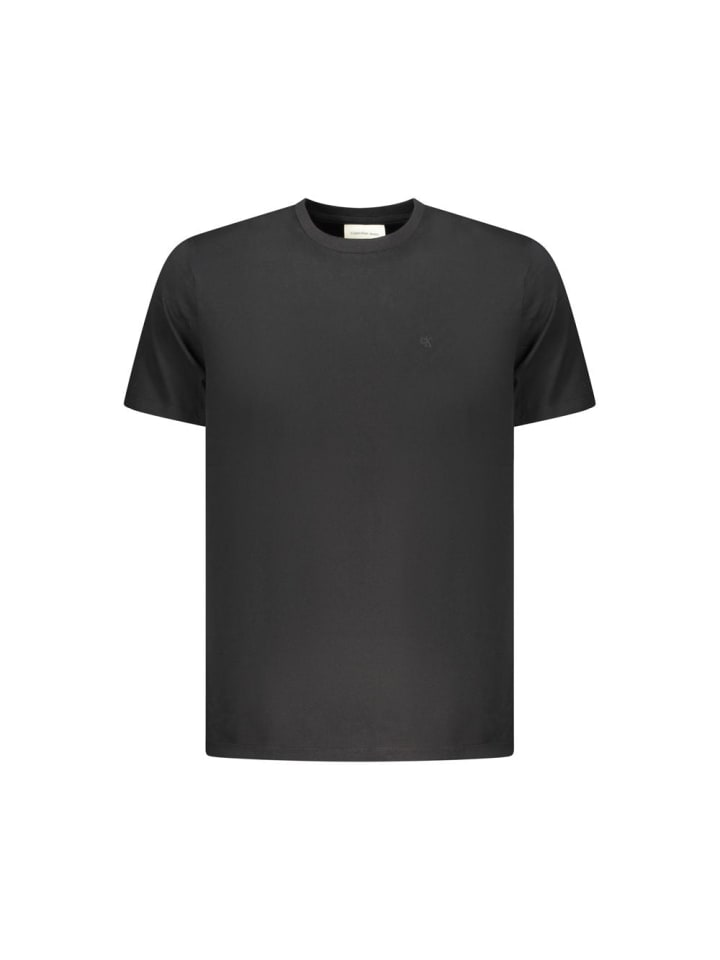 Schwarz Baumwolle Herren T-Shirt