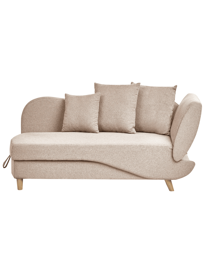 Chaiselongue MERI in Braun/Braun - (W) 155 x (H) 76 x (L) 69 cm rechtsseitig