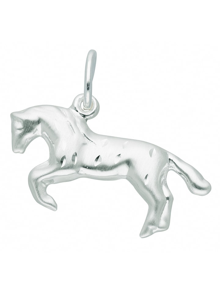 Damen 925 Silber Anhänger Pferd in silber