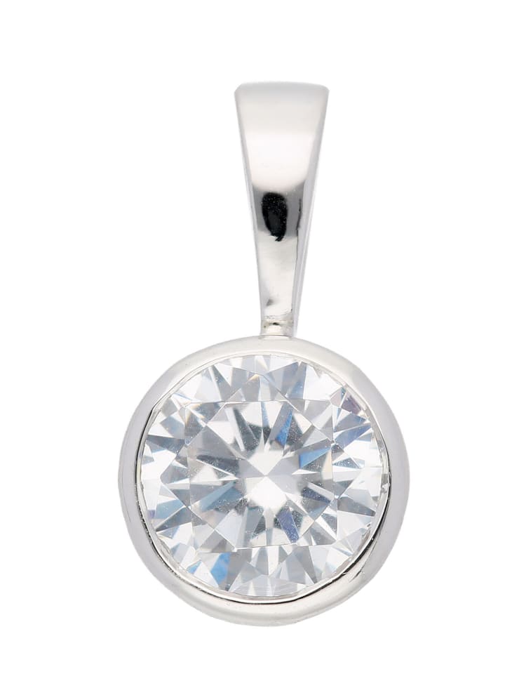 925 Silber Anhänger mit Zirkonia Ø 6,5 mm in silber