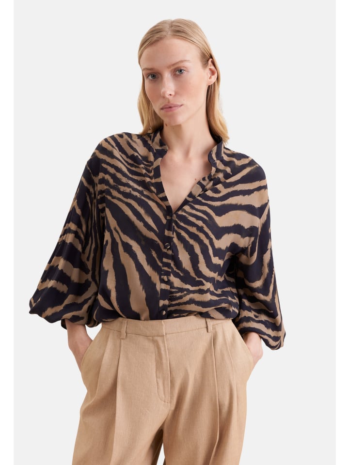 Ausgestellte Bluse Regular in Braun