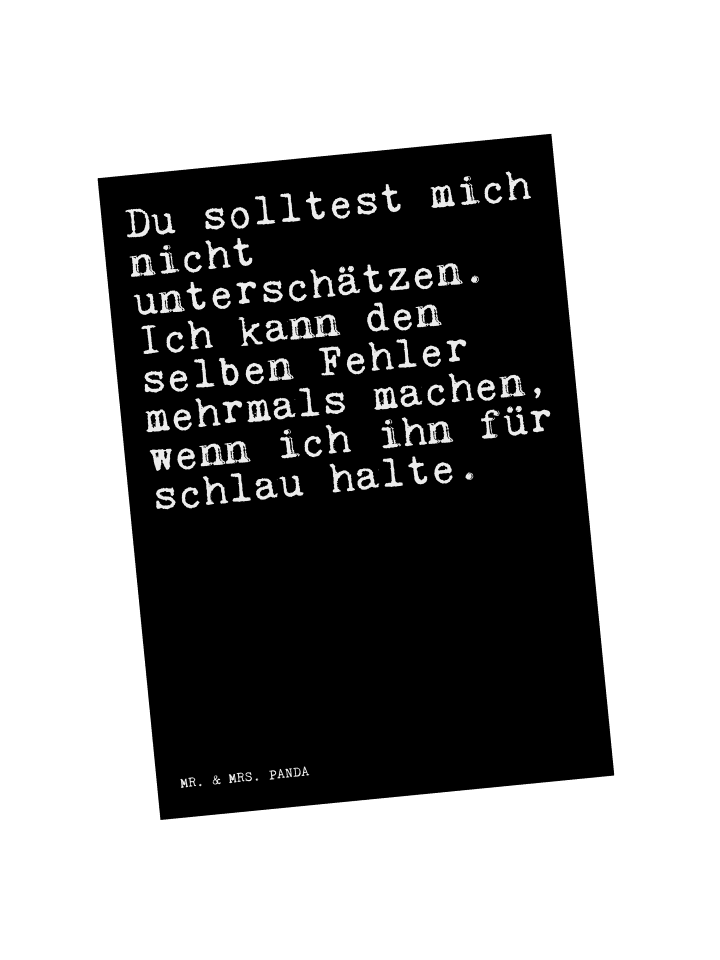 Grußkarte Du solltest mich nicht... mit Spruch in Schwarz