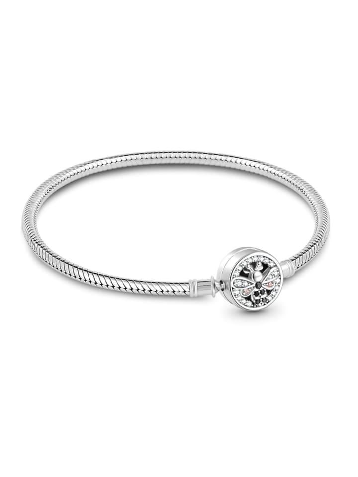 Sterling Silber Biene Zirkonia Armband 19 cm