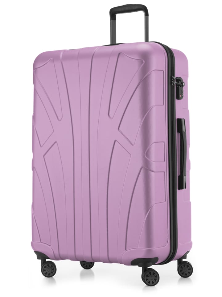 Großer Reisekoffer Trolley erweiterbar XL Koffer 4 Rollen TSA 110 L in Flieder