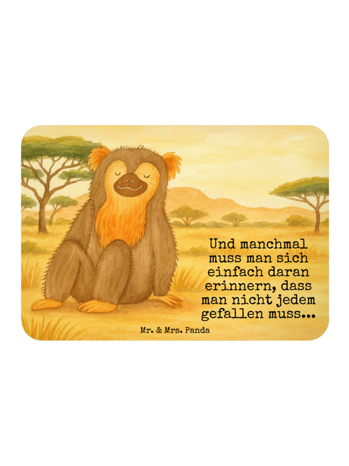 Magnet Affe Design mit Spruch in Weiß