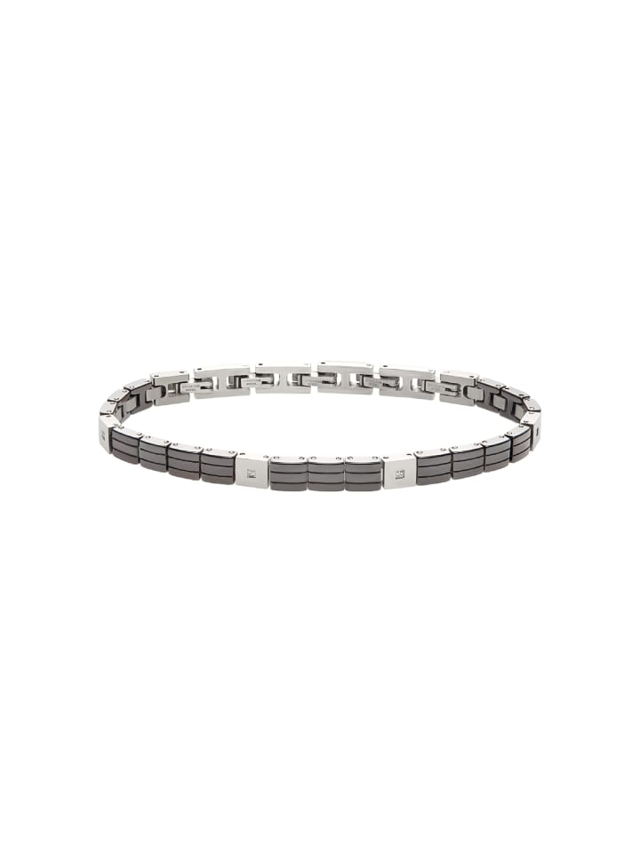 Armband ceramic brick silber, schwarz
