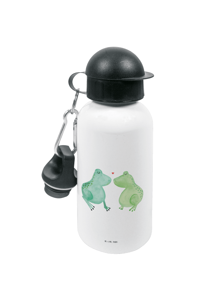 Trinkflasche Frosch Liebe ohne Spruch in Weiß