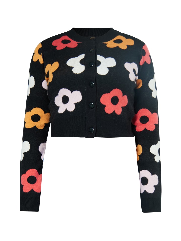 Damen Cardigan in SCHWARZ MEHRFARBIG