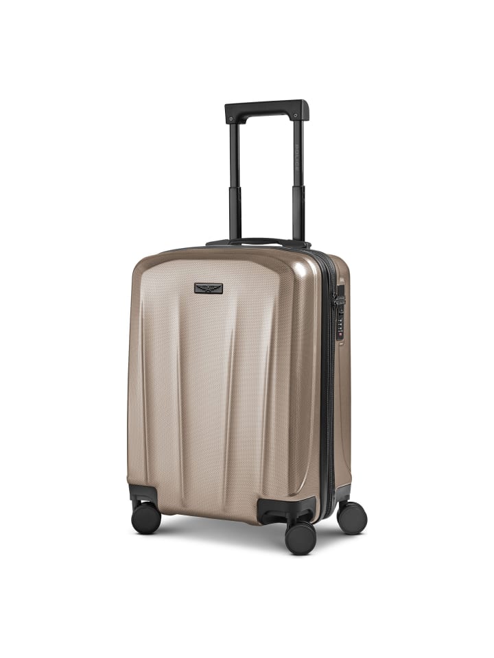 New York 4 Rollen Kabinentrolley S 54 cm mit Dehnfalte champagner