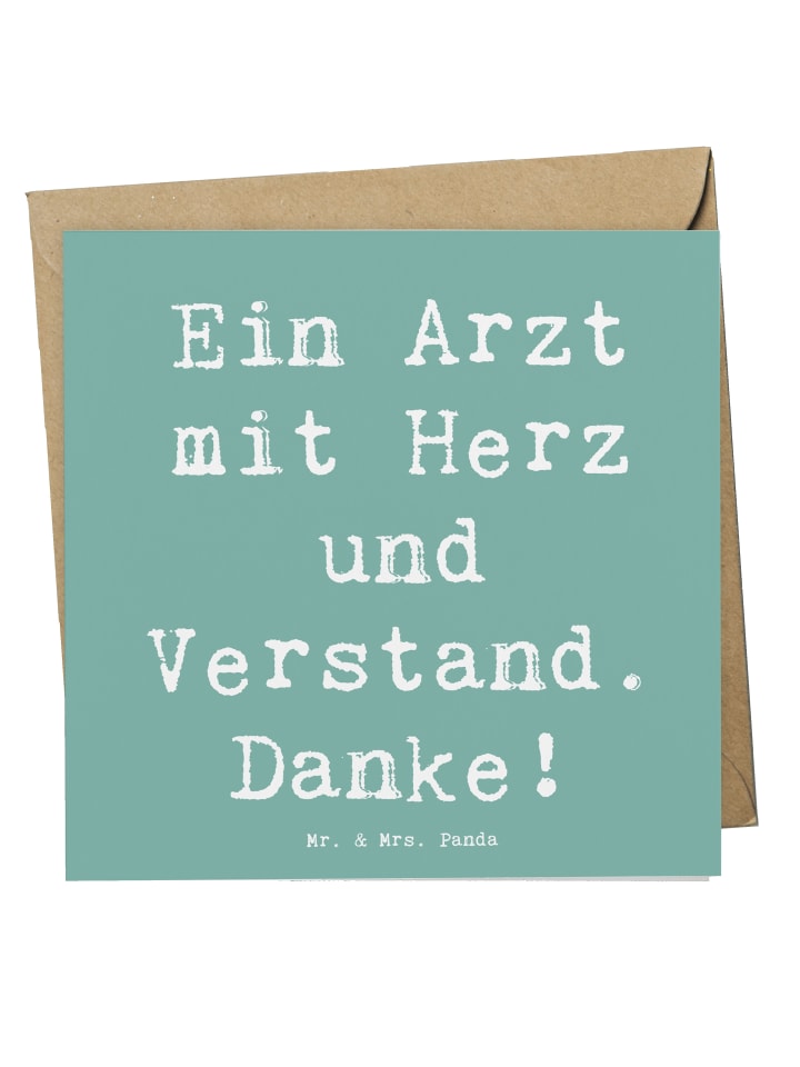Deluxe Karte Spruch Arzt mit Herz mit Spruch in Meeresbrise