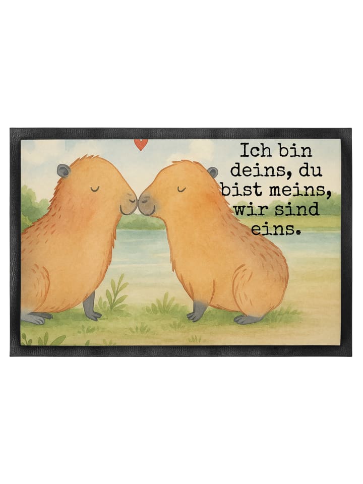 Schmutzfänger Capybara Liebe Design mit Spruch in Weiß