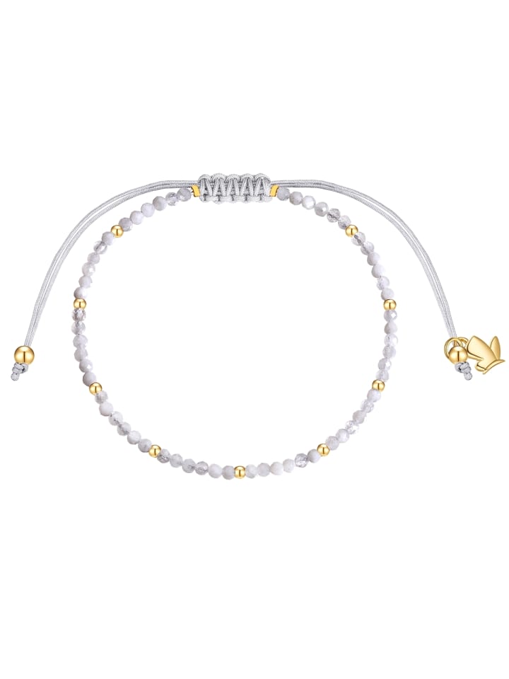 Armband aus Edelstahl mit Mondstein in gelbgold
