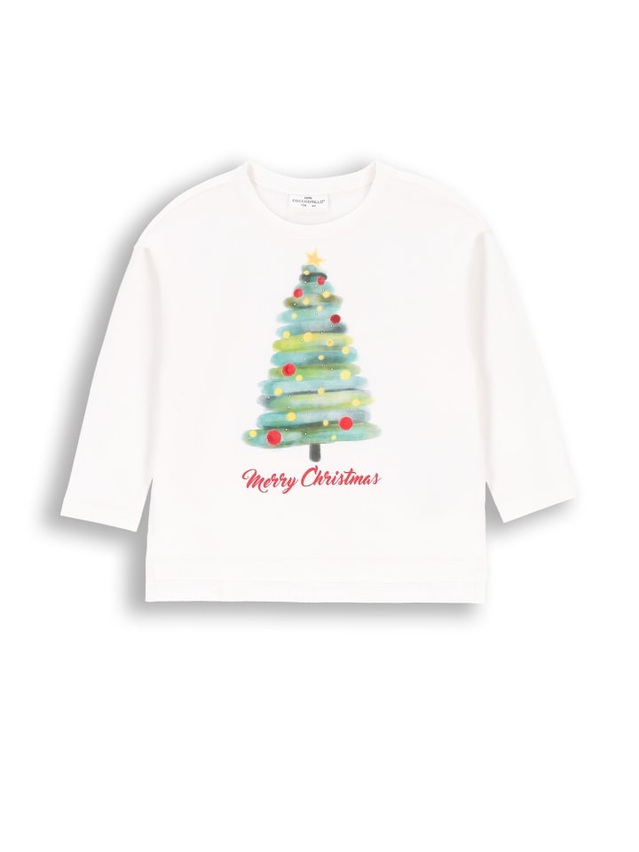 T-Shirt mit langen Ärmeln Xmas in ecru