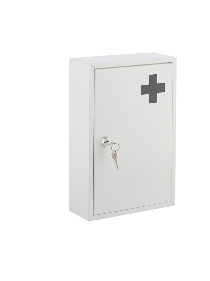 Medizinschrank in Weiß/ Anthrazit - (B)21,5 x (H)32 x (T)8 cm