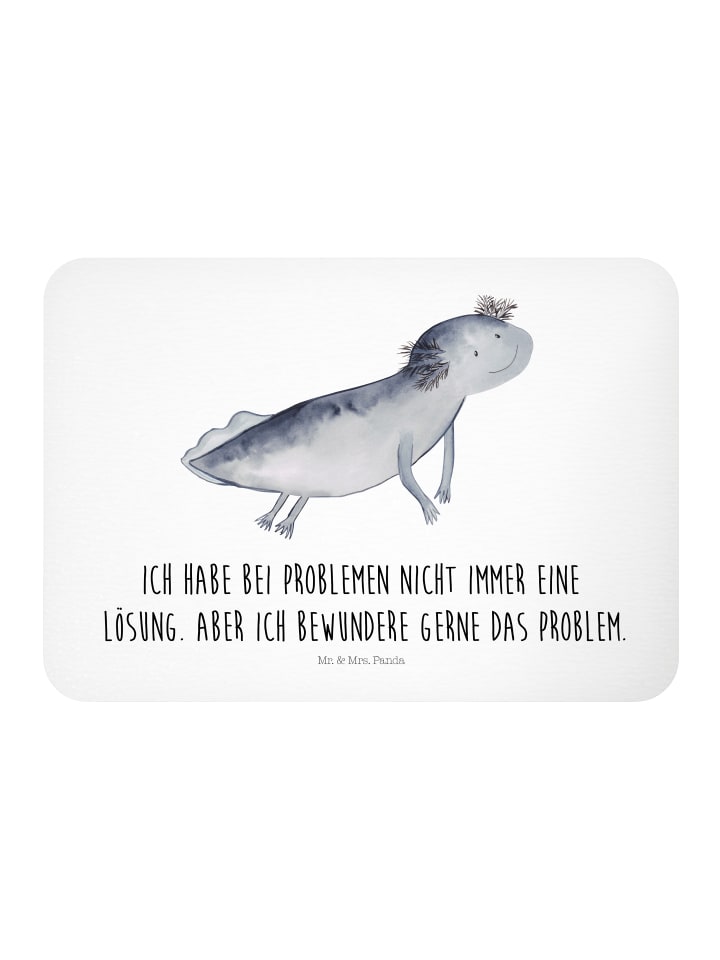 Magnet Axolotl Schwimmen mit Spruch in Weiß
