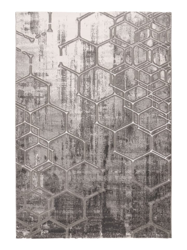 Wohnzimmer Teppich – Kurzflorteppich Mineral 525 in silber