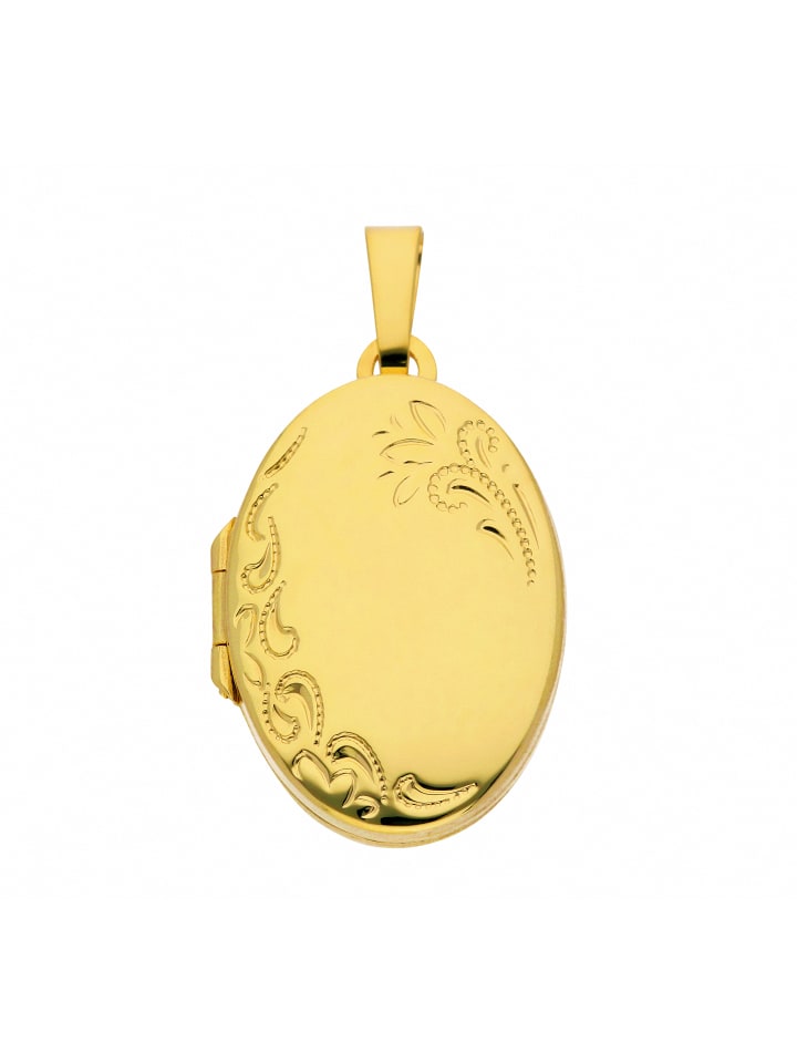 Damen 333 Gold Medaillon Anhänger in gold