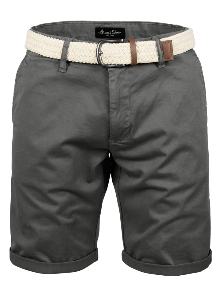 Chinoshort inkl. Gürtel BERWYN in Dunkelgrau