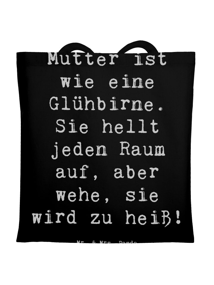 Tragetasche Mutter Glühbirne mit Spruch in Schwarz