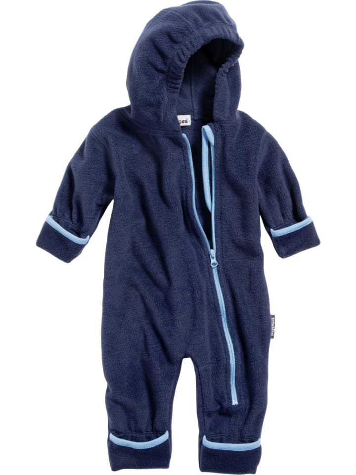 Fleece-Overall farblich abgesetzt in Marine