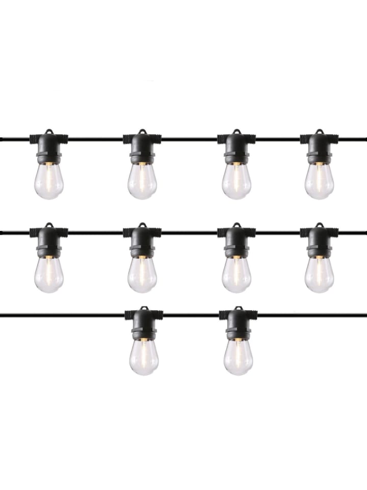 LED Solar Lichterkette Circus mit Glühbirnen L: 4,5m in transparent