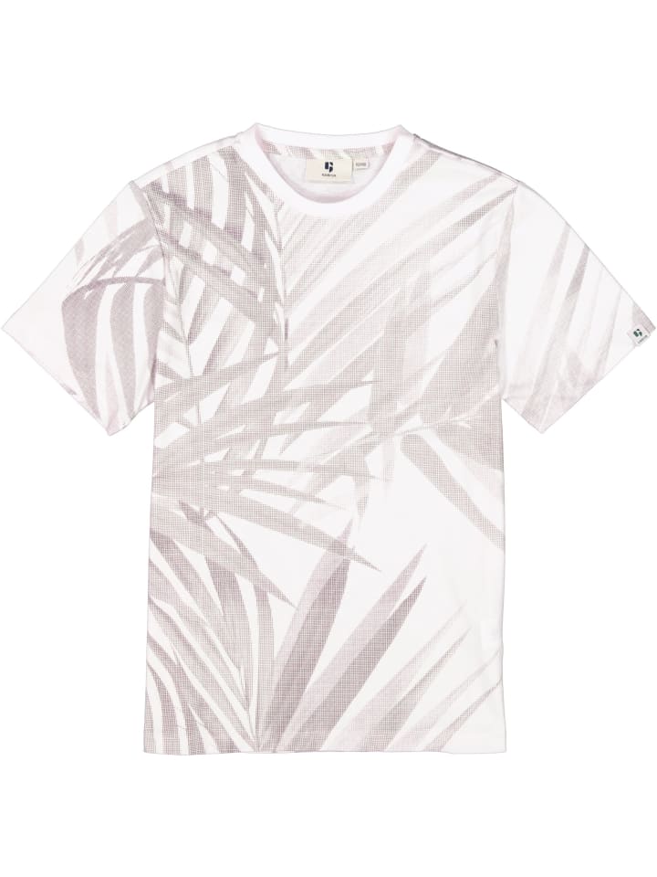 T-Shirt mit Palmenprint in off white