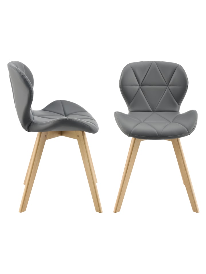 2er-Set Esszimmerstuhl Älmhult in Grau (H)81cm (B)57cm (T)49cm