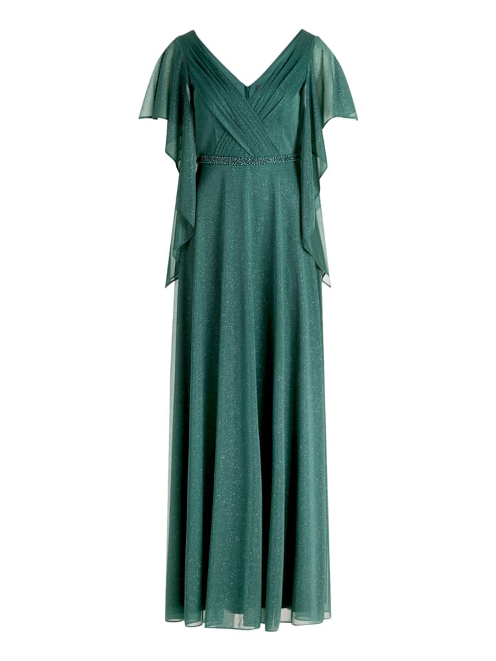 Abendkleid im Glitzer-Look in Green/Grey