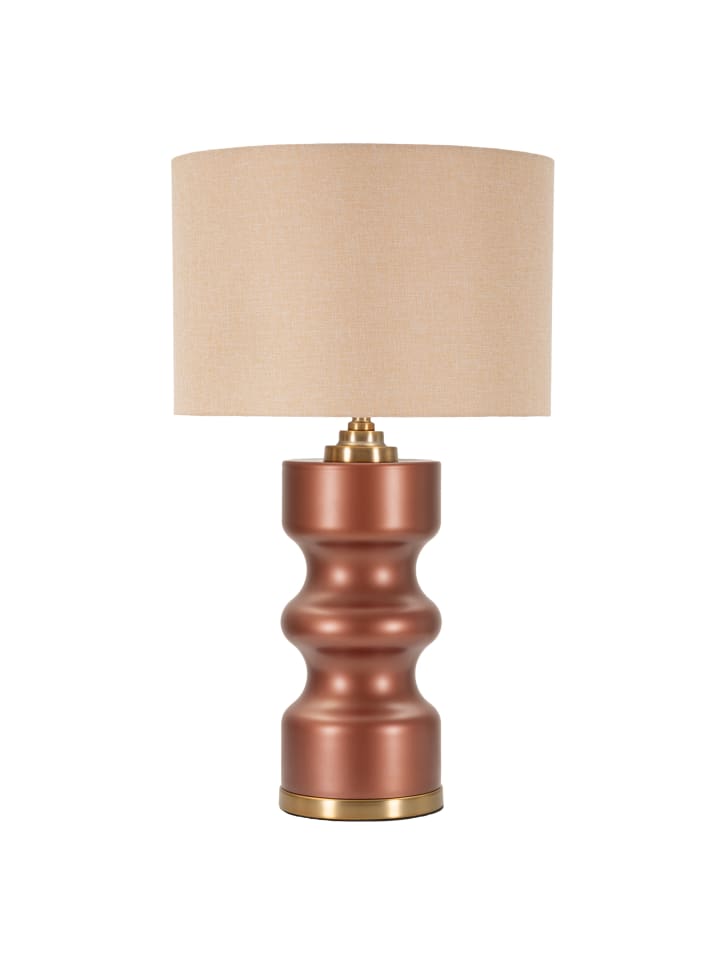 Braune Glas-Tischlampe, Ø 40,5 cm x 69,5 cm