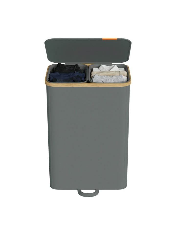 Wäschekorb Roxanne in Grau - (B)38.5 x (H)75 x (T)52 cm