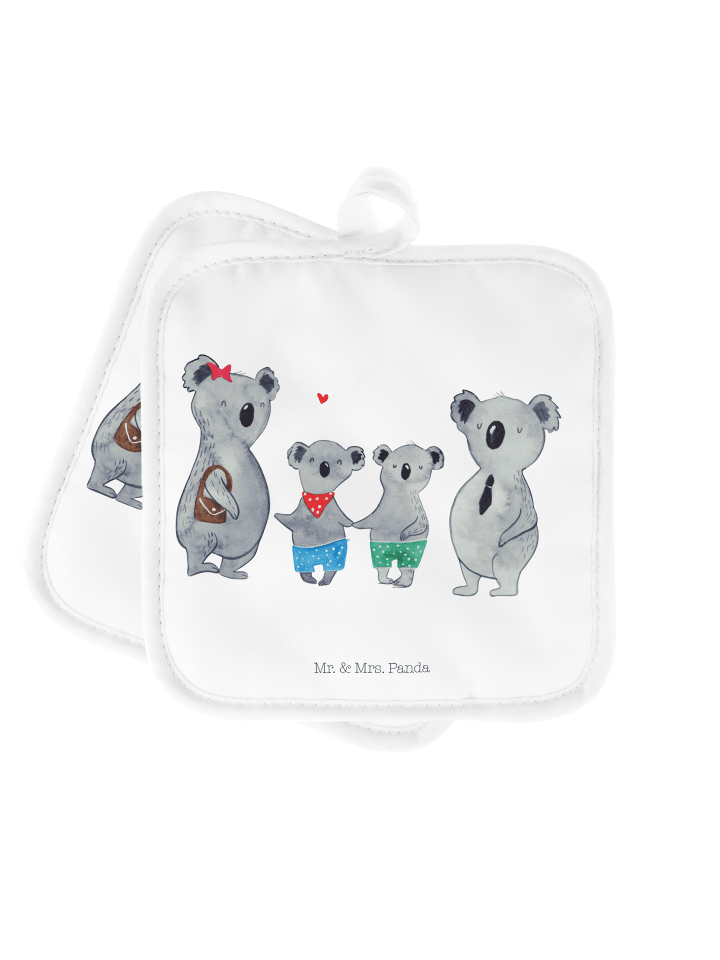 Potholder Koala Familie zwei ohne Spruch in Weiß