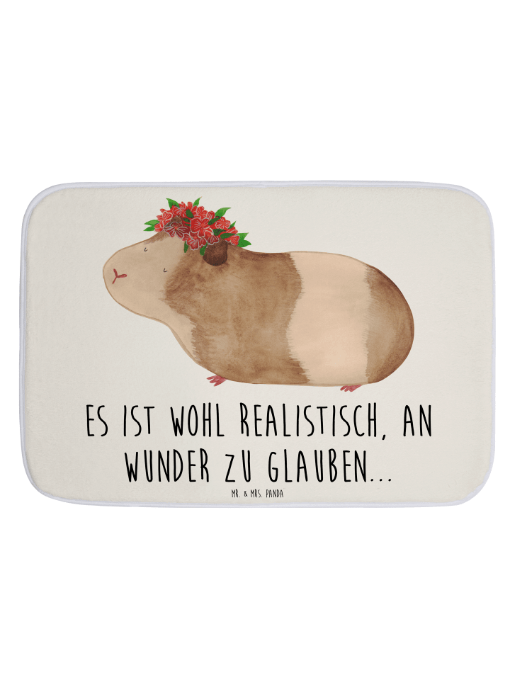 Badezimmerteppich Meerschweinchen Weisheit mit ... in Weiß