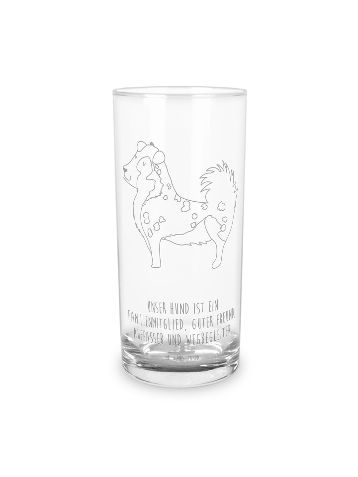 Trinkbecher Glas Hund Australien Shepherd mit S... in Transparent