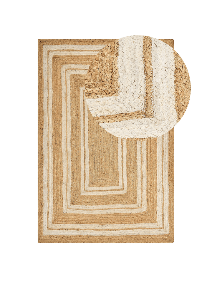 Geflochtener Teppich ELMALI in Beige - (W) 200 x (L) 300 cm