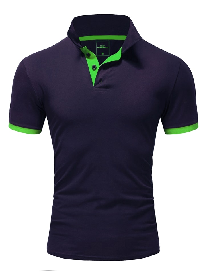 Poloshirt ADRIEL in Navy-Green
