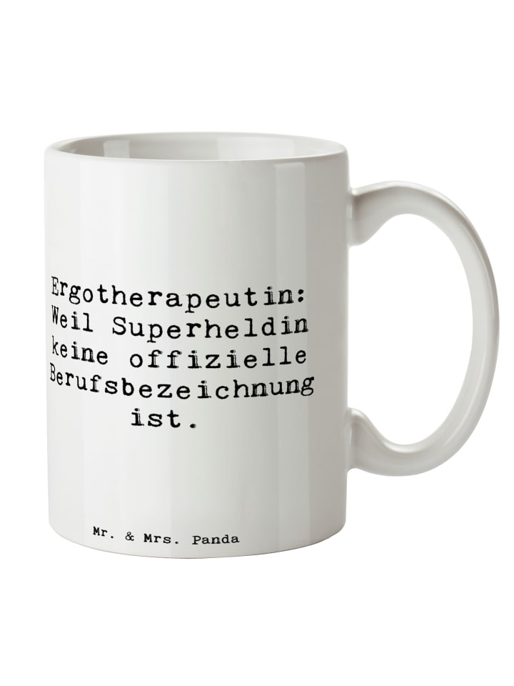 Kaffeetasse Spruch Ergotherapeutin Superheldin ... in Weiß