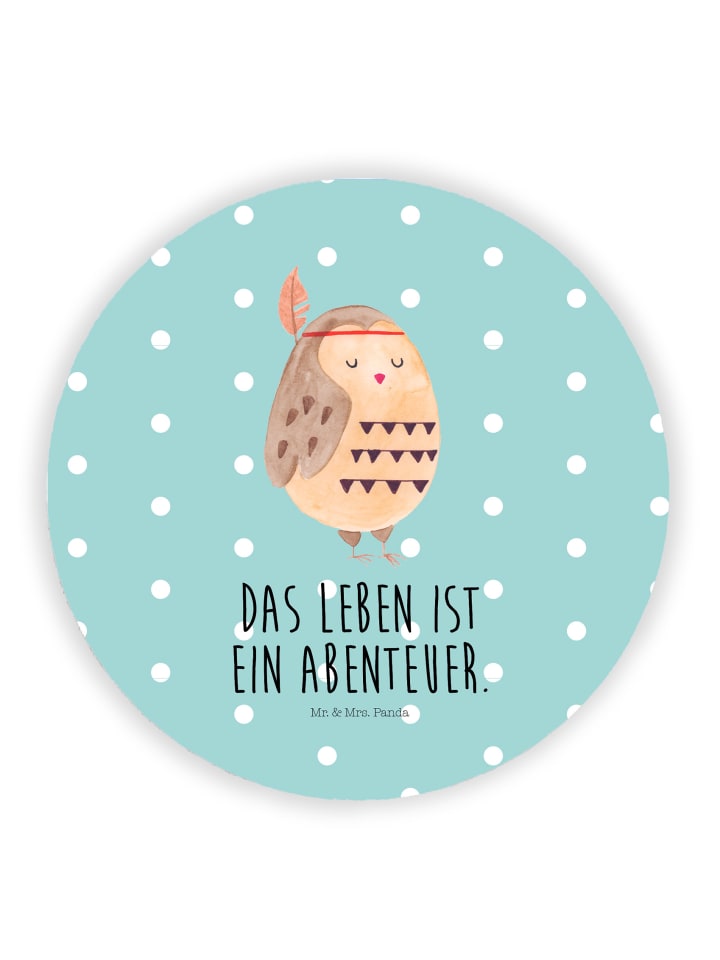 Magnet Eule Federschmuck mit Spruch in Türkis Pastell