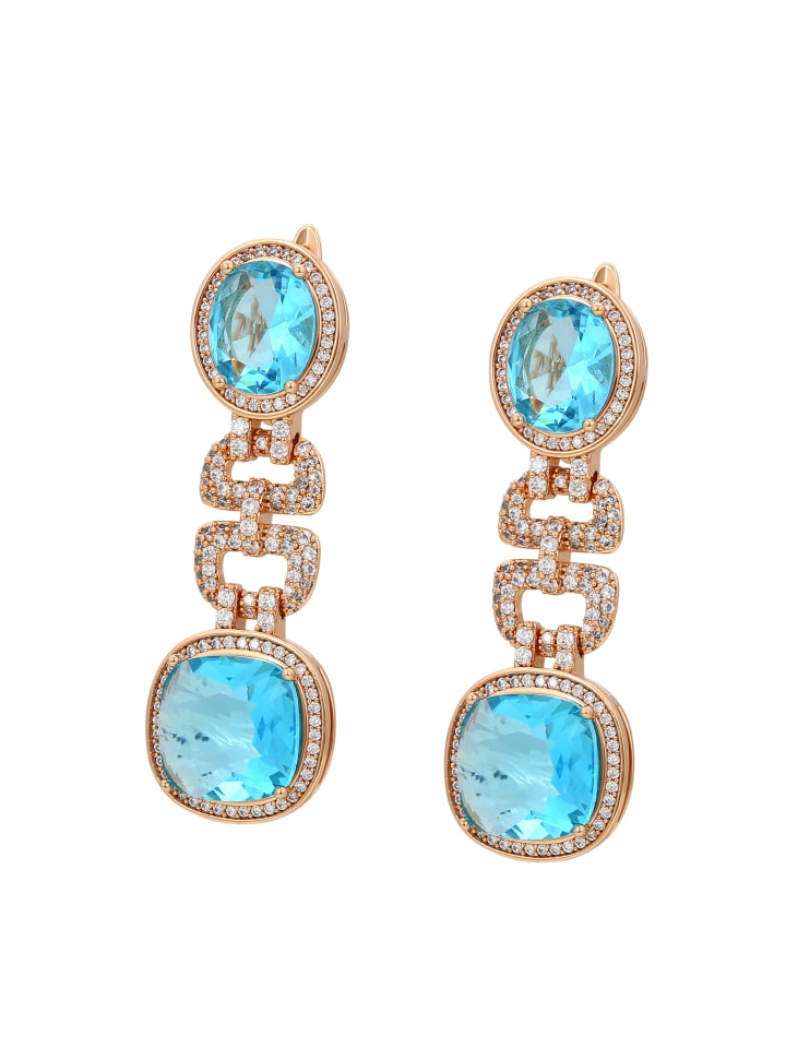 Women Earrings in ROSE_GOLD_TURQUOISE