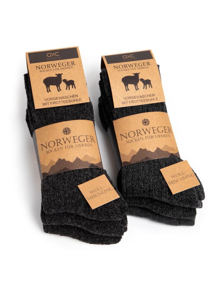 6er Pack Norweger Socken Finn in Anthrazit
