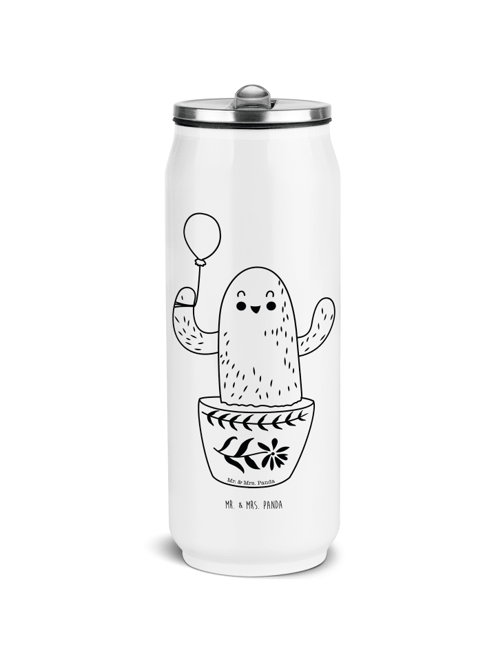 Thermosflasche Kaktus Luftballon ohne Spruch in Weiß
