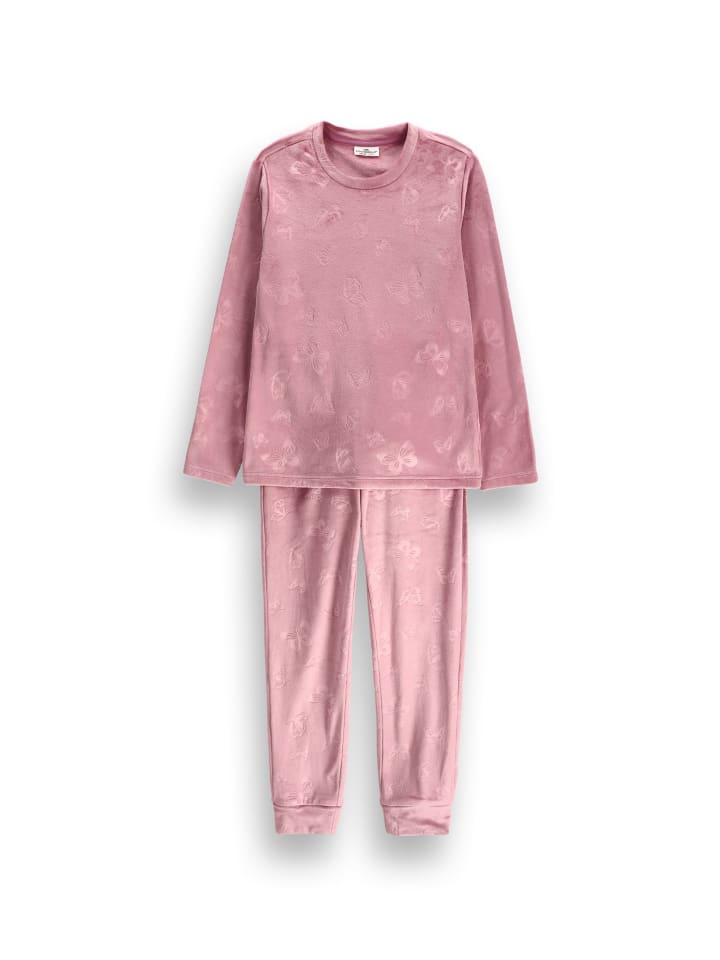 Mädchen-Velours-Pyjama in rosa