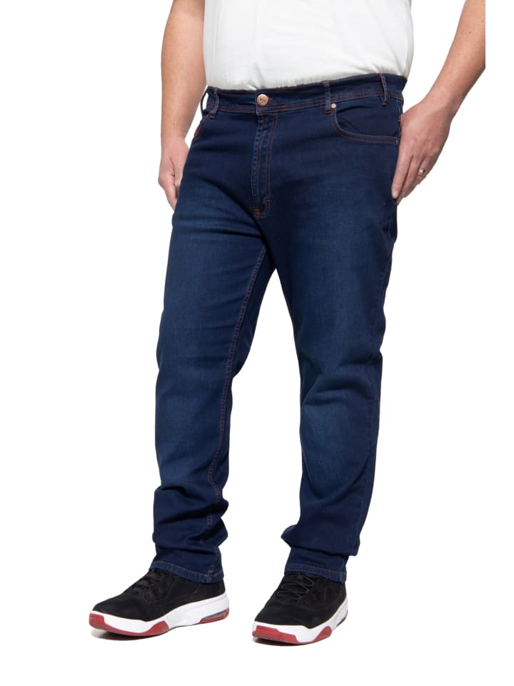 Way of Glory Übergrößen Jeans im klassischen 5-Pocket Look Tom in mittelblau