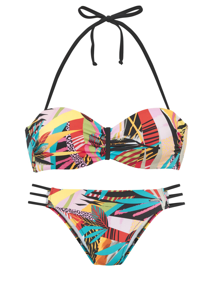 Bügel-Bandeau-Bikini in bunt