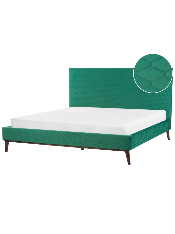 2-tlg Doppelbett BAYONNE in Grün/Braun