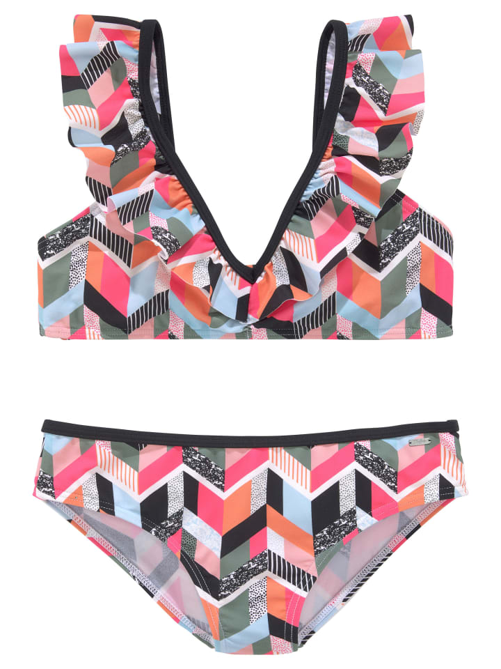 Bustier-Bikini in pink bedruckt